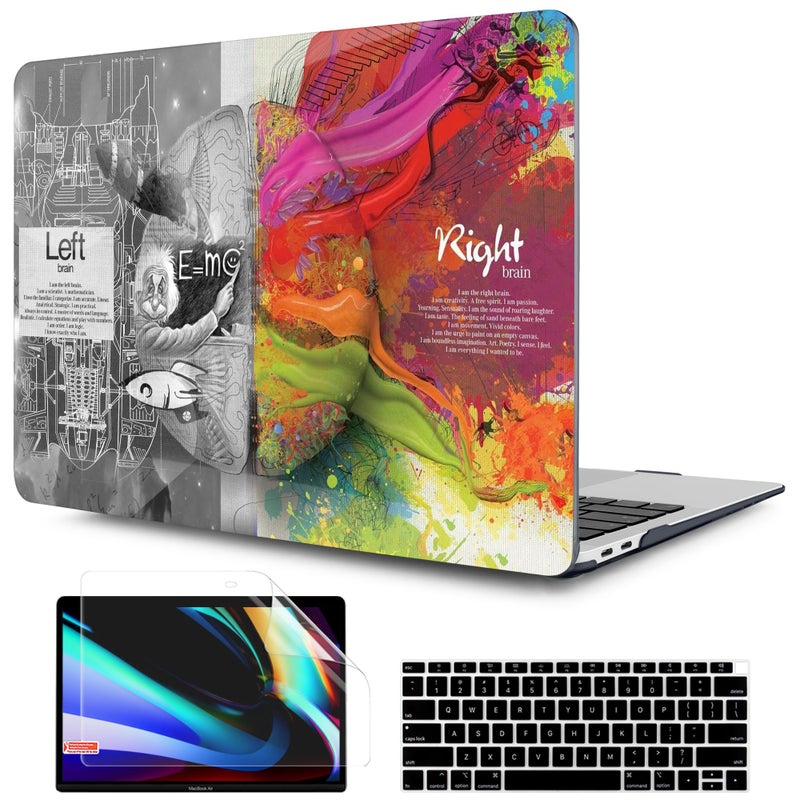TWOLSKOO Case for MacBook Air 13 inch, Plastic Hard Shell Case & Keyboard Skin & Screen Protector Compatible with MacBook Air 13 inch 2021 2020 2019 2018 Model A2337 M1 A2179 A1932, Abstract Flower - Image 1